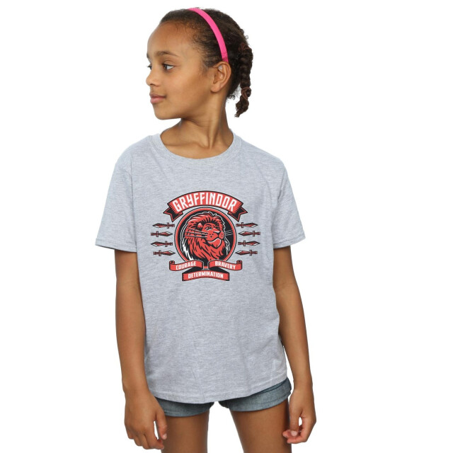 Li-cense Harry potter meisjes gryffindor toon crest katoenen t-shirt UTBI21635_sportsgrey large