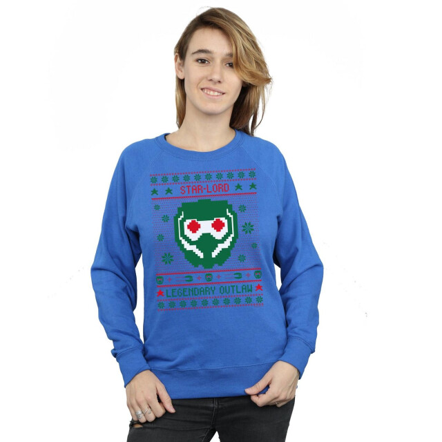 Li-cense Marvel dames guardians of the galaxy vol. 2 star lord fair isle sweatshirt UTBI19808_royalblue large