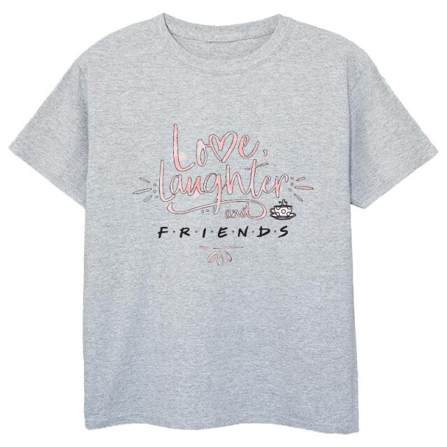 Li-cense Friends meisjes liefde lachen katoenen t-shirt UTBI18483_sportsgrey large