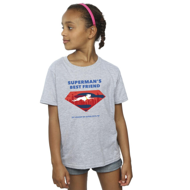 Li-cense Dc comics meisjes dc league of super-pets superman´s beste vriend katoenen t-shirt UTBI16911_sportsgrey large