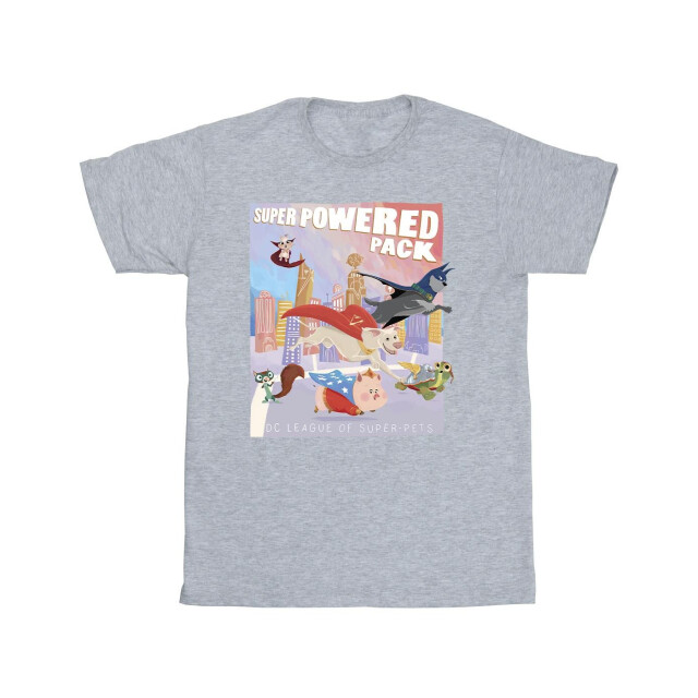 Li-cense Dc comics meisjes dc super pets super powered pack katoenen t-shirt UTBI16889_sportsgrey large