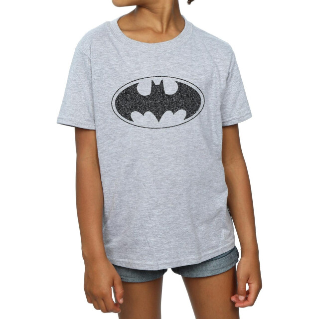 Li-cense Dc comics katoenen t-shirt met éénkleurig logo voor meisjes batman UTBI15994_sportsgrey large