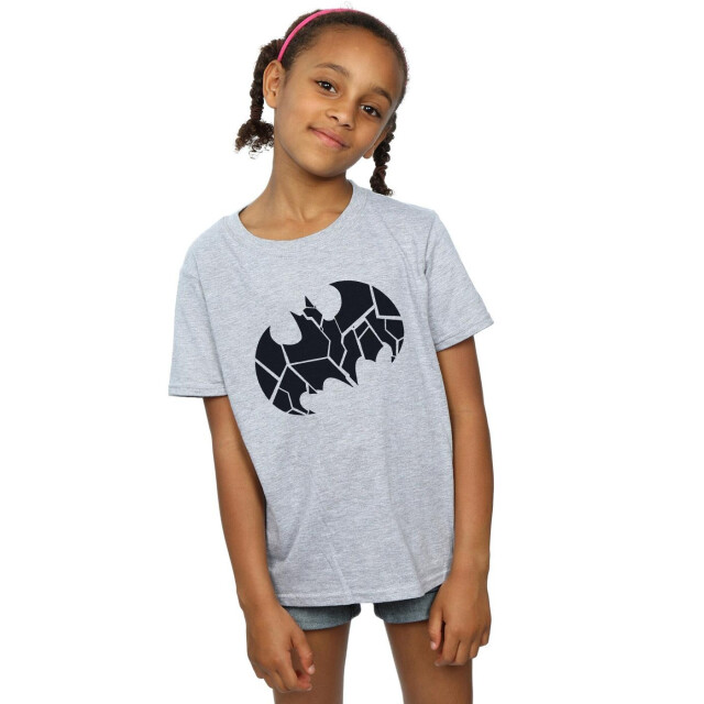 Li-cense Dc comics meisjes batman éénkleurig schild katoen t-shirt UTBI15993_sportsgrey large