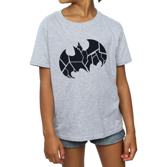 Li-cense Dc comics meisjes batman éénkleurig schild katoen t-shirt UTBI15993_sportsgrey large
