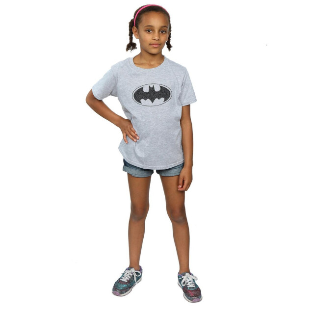 Li-cense Dc comics katoenen t-shirt met éénkleurig logo voor meisjes batman UTBI15994_sportsgrey large