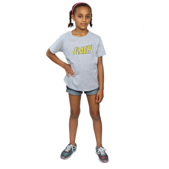Li-cense Dc comics katoenen t-shirt met craquelé logo voor meisjes UTBI15895_sportsgrey large