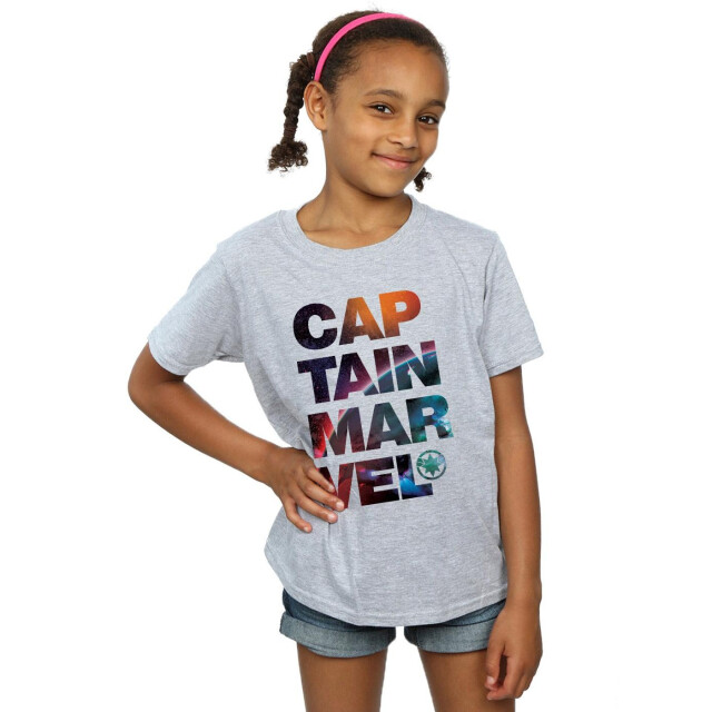 Li-cense Marvel meisjes captain ruimtevaart tekst katoenen t-shirt UTBI15260_sportsgrey large