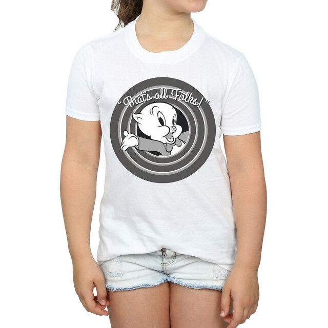Li-cense Looney tunes meisjes dat is alles mensen porky pig katoenen t-shirt UTBI1504_white large