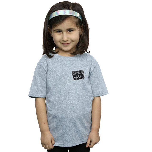 Li-cense Marvel meisjes captain borstlap katoenen t-shirt UTBI15202_sportsgrey large