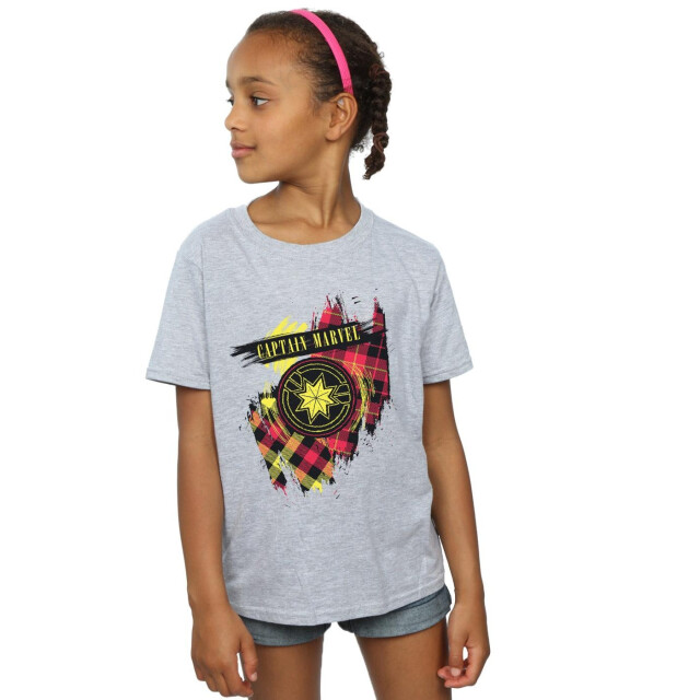 Li-cense Marvel meisjes captain tartan patch katoenen t-shirt UTBI15286_sportsgrey large