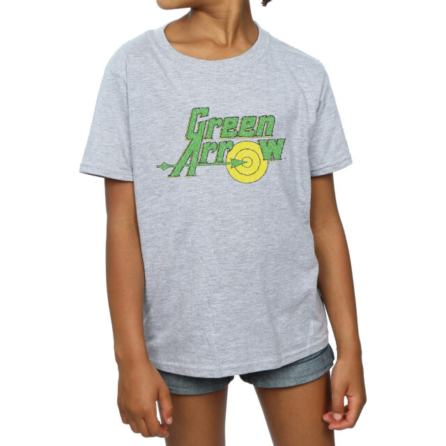 Li-cense Dc comics meisjes green arrow crackle logo katoenen t-shirt UTBI15894_sportsgrey large
