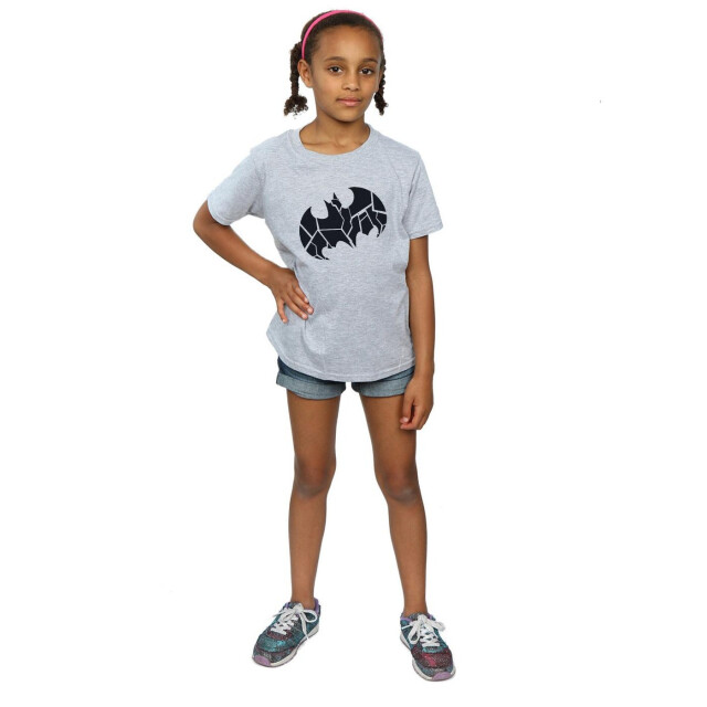 Li-cense Dc comics meisjes batman éénkleurig schild katoen t-shirt UTBI15993_sportsgrey large