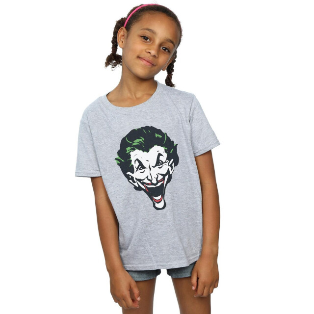 Li-cense Dc comics meisjes the joker groot gezicht katoenen t-shirt UTBI16037_sportsgrey large