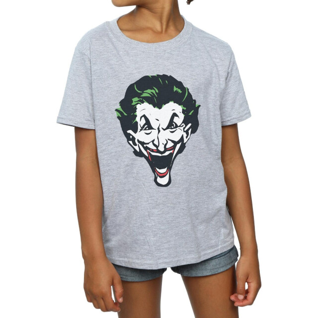 Li-cense Dc comics meisjes the joker groot gezicht katoenen t-shirt UTBI16037_sportsgrey large