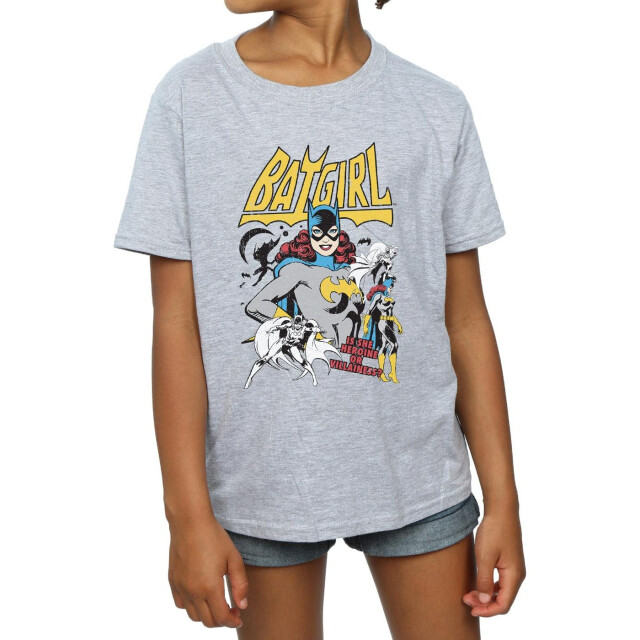 Li-cense Dc comics meisjes heldin of schurk batgirl katoenen t-shirt UTBI1418_sportsgrey large