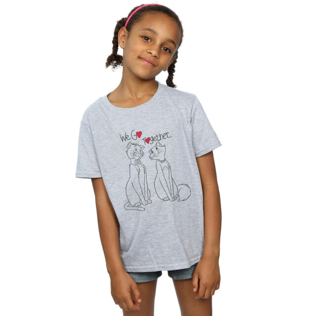 Li-cense Disney meisjes aristokatten we gaan samen katoenen t-shirt UTBI13611_sportsgrey large