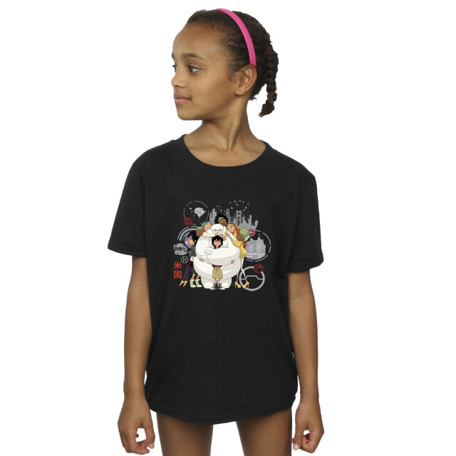Li-cense Disney meisjes big hero 6 baymax groep knuffel t-shirt katoen UTBI11928_black large