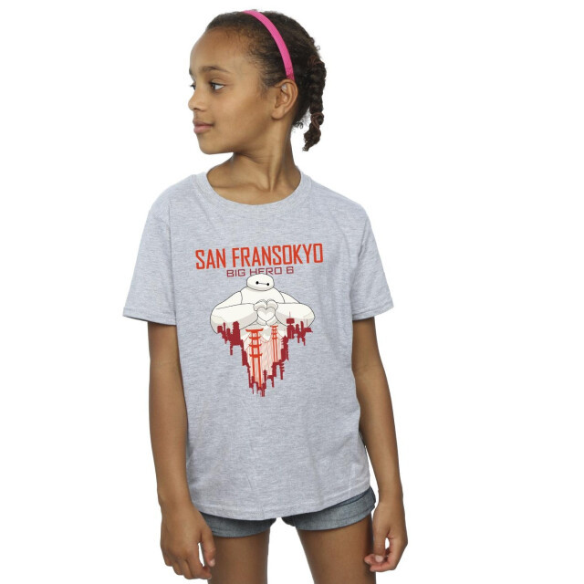 Li-cense Disney meisjes big hero 6 baymax san fransokyo hart katoenen t-shirt UTBI11880_sportsgrey large