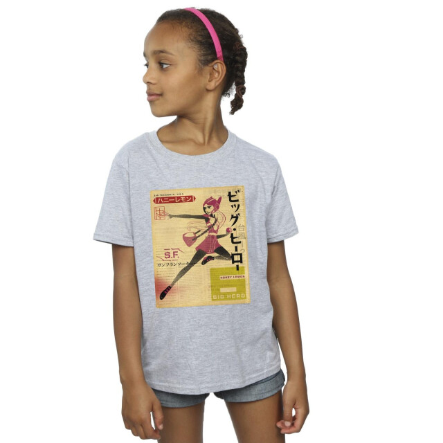 Li-cense Disney meisjes big hero 6 baymax honing citroen krant katoen t-shirt UTBI11734_sportsgrey large