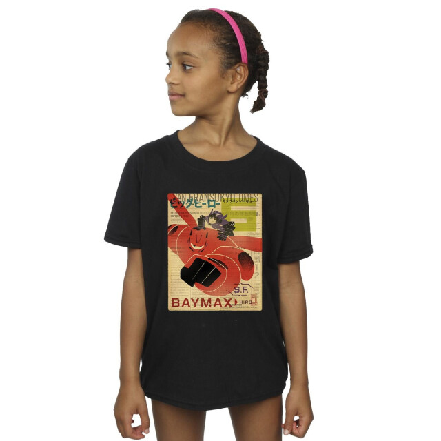Li-cense Disney meisjes big hero 6 baymax flying baymax krant katoenen t-shirt UTBI11685_black large