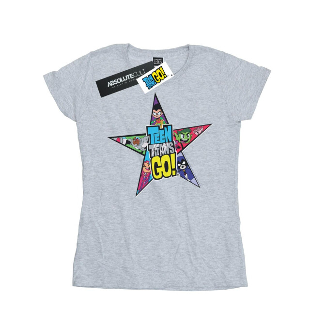 Li-cense Dc comics dames teen titans go star logo katoenen t-shirt UTBI44058_sportsgrey large
