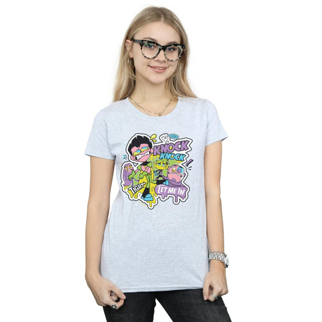 Li-cense Dc comics dames teen titans go knock knock katoenen t-shirt UTBI44016_sportsgrey large
