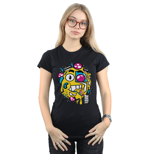 Li-cense Dc comics dames teen titans go pizza face katoenen t-shirt UTBI44045_black large