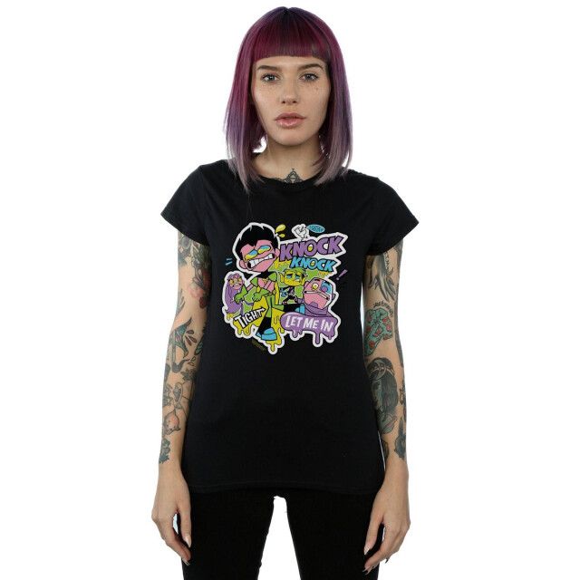 Li-cense Dc comics dames teen titans go knock knock katoenen t-shirt UTBI44016_black large