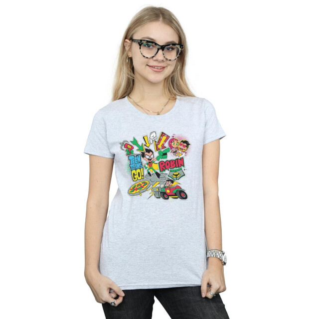 Li-cense Dc comics dames teen titans go robin montage katoenen t-shirt UTBI44060_sportsgrey large