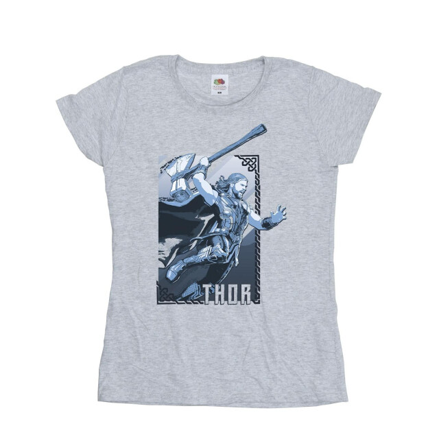 Li-cense Marvel dames thor liefde en donderaanval katoenen t-shirt UTBI43976_sportsgrey large
