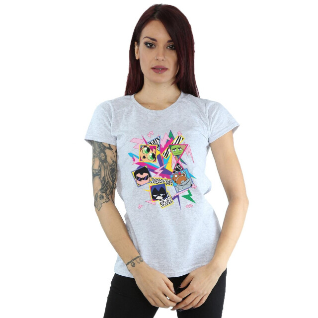 Li-cense Dc comics dames teen titans go 80s icons katoenen t-shirt UTBI44009_sportsgrey large
