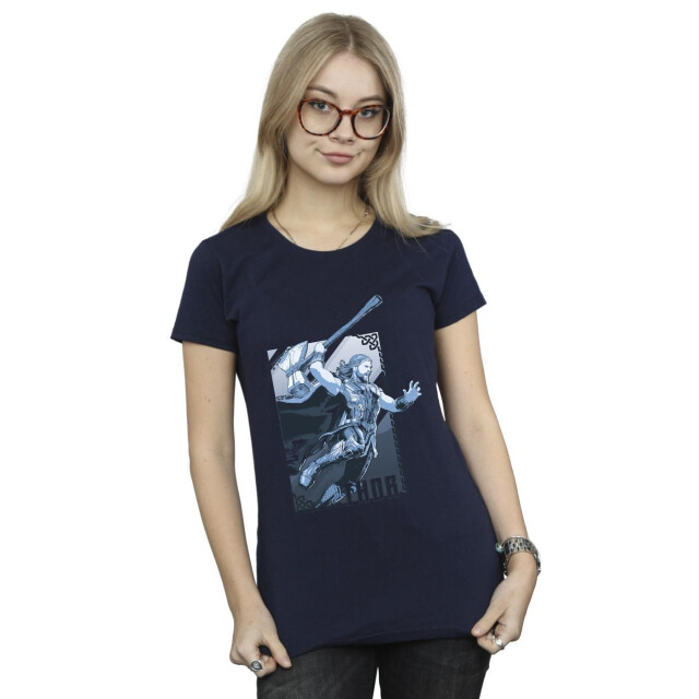 Li-cense Marvel dames thor liefde en donderaanval katoenen t-shirt UTBI43976_navyblue large