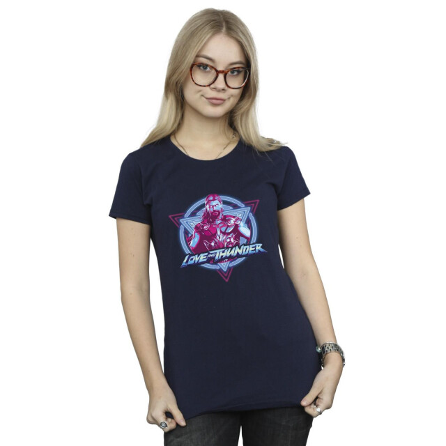 Li-cense Marvel dames thor love and thunder neon badge katoenen t-shirt UTBI44003_navyblue large