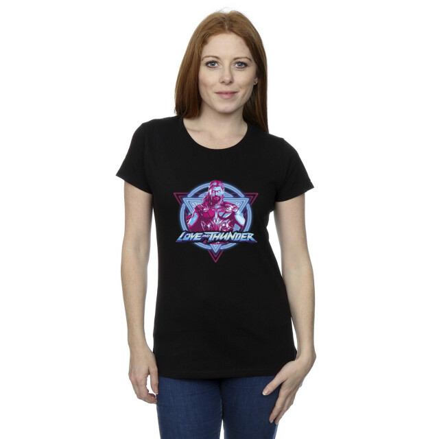Li-cense Marvel dames thor love and thunder neon badge katoenen t-shirt UTBI44003_black large