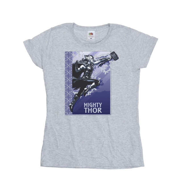 Li-cense Marvel dames thor liefde en donder mighty thor katoenen t-shirt UTBI43973_sportsgrey large