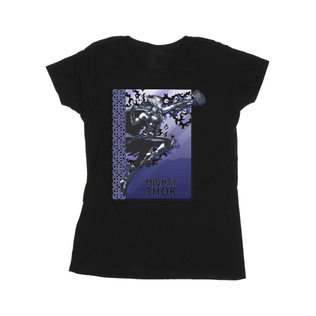 Li-cense Marvel dames thor liefde en donder mighty thor katoenen t-shirt UTBI43973_black large