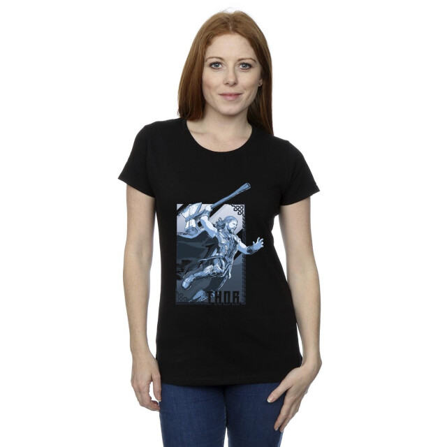 Li-cense Marvel dames thor liefde en donderaanval katoenen t-shirt UTBI43976_black large