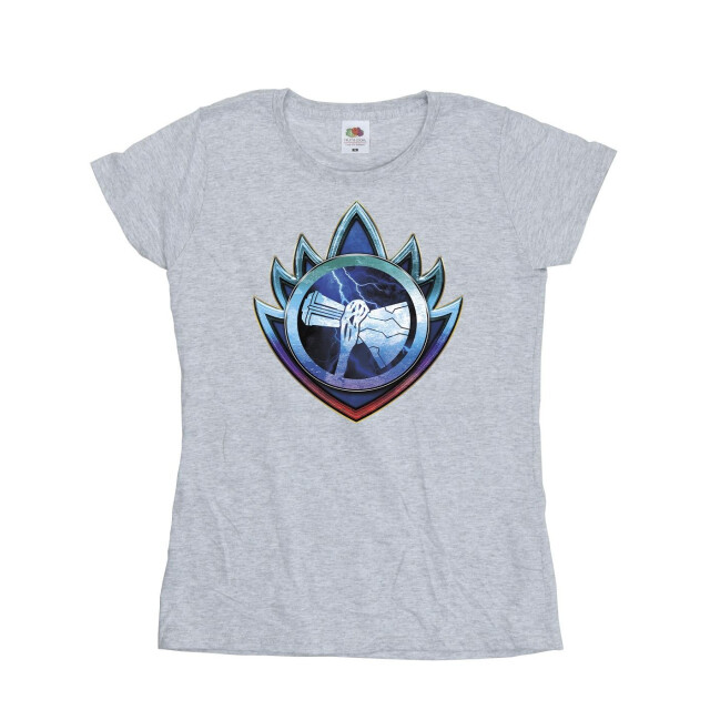 Li-cense Marvel dames thor liefde en donder stormbreaker crest katoenen t-shirt UTBI43943_sportsgrey large