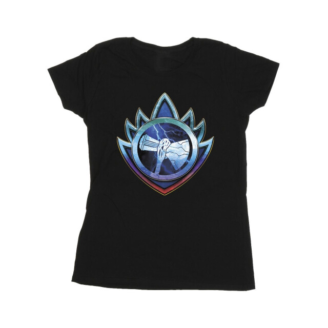 Li-cense Marvel dames thor liefde en donder stormbreaker crest katoenen t-shirt UTBI43943_black large