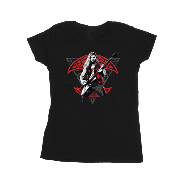 Li-cense Marvel dames thor liefde en donder solo gitaar katoenen t-shirt UTBI43952_black large
