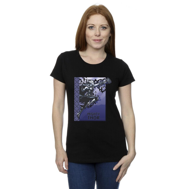 Li-cense Marvel dames thor liefde en donder mighty thor katoenen t-shirt UTBI43973_black large