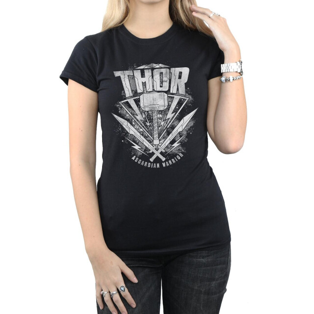 Li-cense Marvel dames thor ragnarok hamer logo katoenen t-shirt UTBI43927_black large