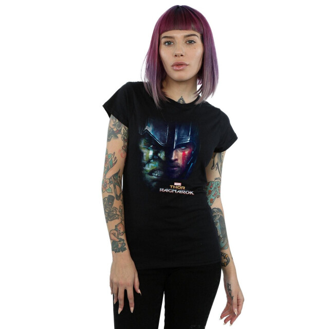 Li-cense Marvel dames thor ragnarok hulk split face katoenen t-shirt UTBI43928_black large