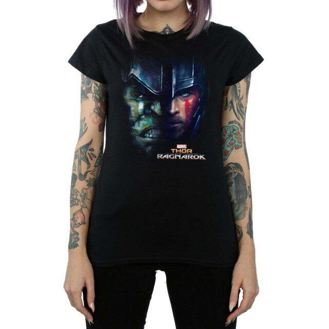Li-cense Marvel dames thor ragnarok hulk split face katoenen t-shirt UTBI43928_black large