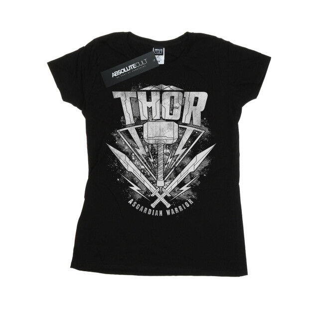 Li-cense Marvel dames thor ragnarok hamer logo katoenen t-shirt UTBI43927_black large