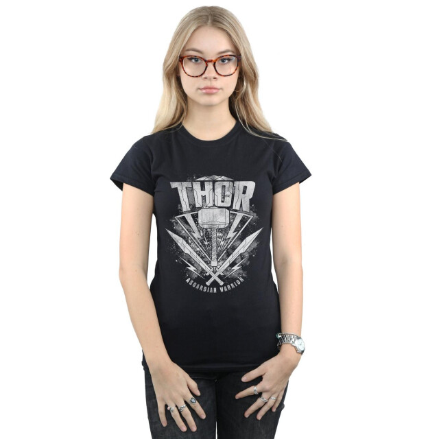 Li-cense Marvel dames thor ragnarok hamer logo katoenen t-shirt UTBI43927_black large