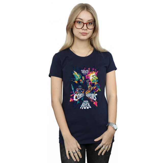 Li-cense Marvel dames thor ragnarok grootmeester presenteert katoenen t-shirt UTBI43933_navyblue large