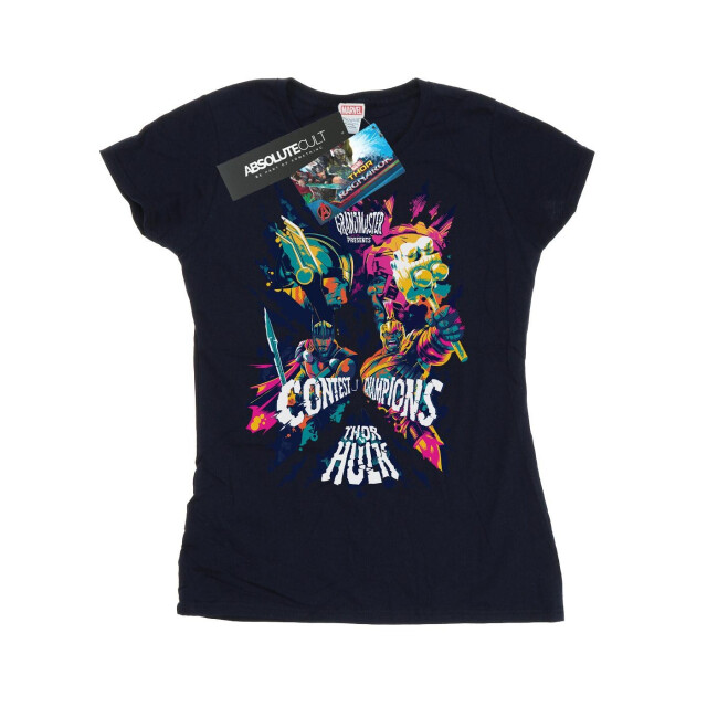 Li-cense Marvel dames thor ragnarok grootmeester presenteert katoenen t-shirt UTBI43933_navyblue large