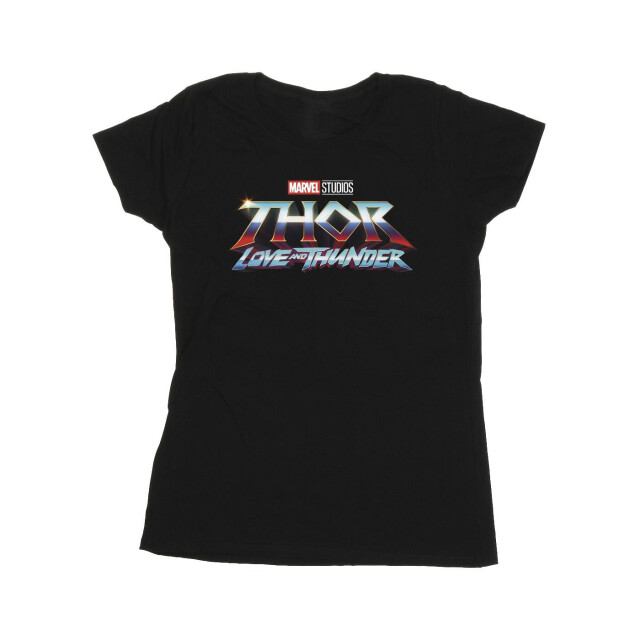 Li-cense Marvel dames thor liefde en donder logo katoenen t-shirt UTBI43957_black large
