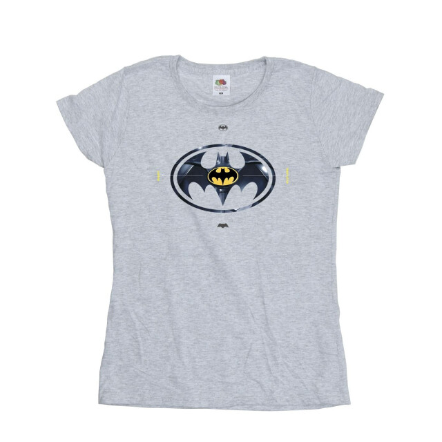 Li-cense Dc comics dames the flash batman metalen logo katoenen t-shirt UTBI43873_sportsgrey large